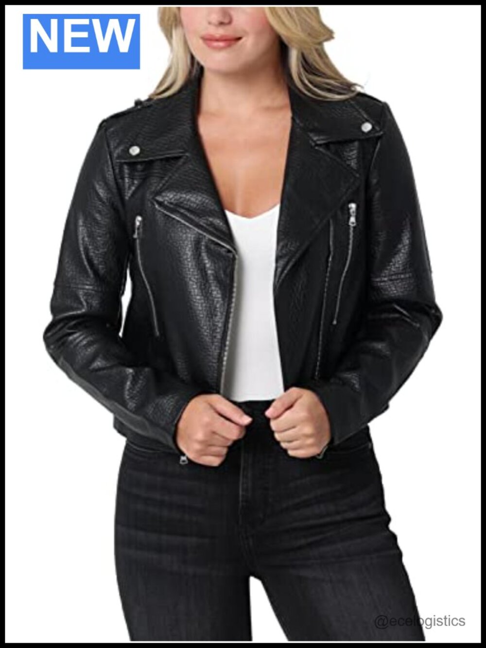 Faux Leather Moto Jacket w/ Zipper Details | Rock & Republic